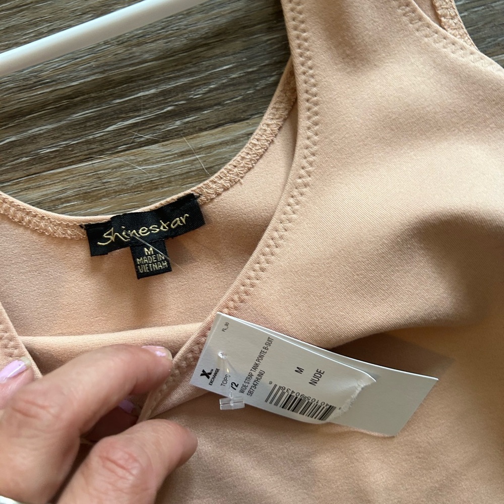 NWT ShineStar Lot of 2 Bodysuits Nude & Lavender Medium - Picture 3 of 11